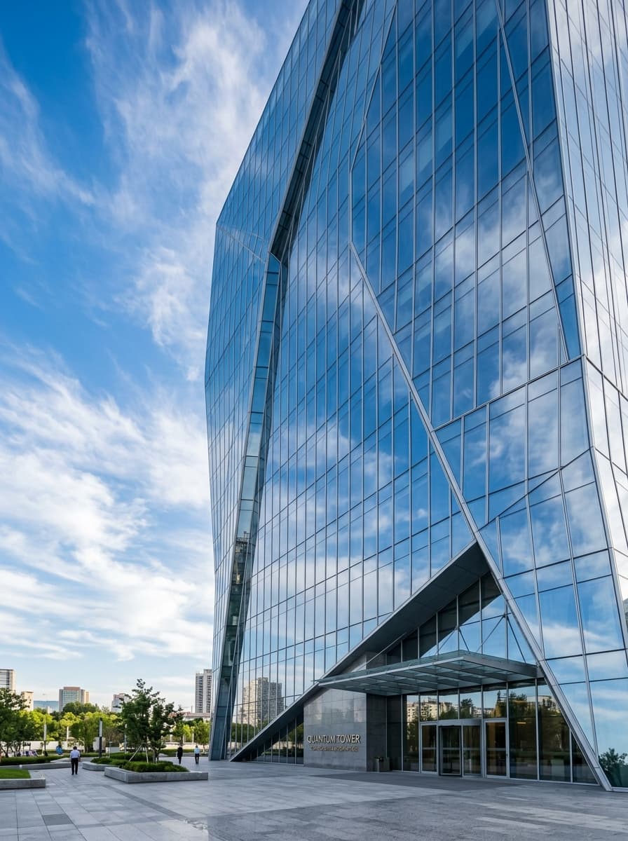 Modern architecture glass facade