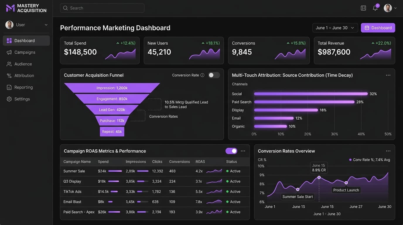Campaign or analytics dashboard